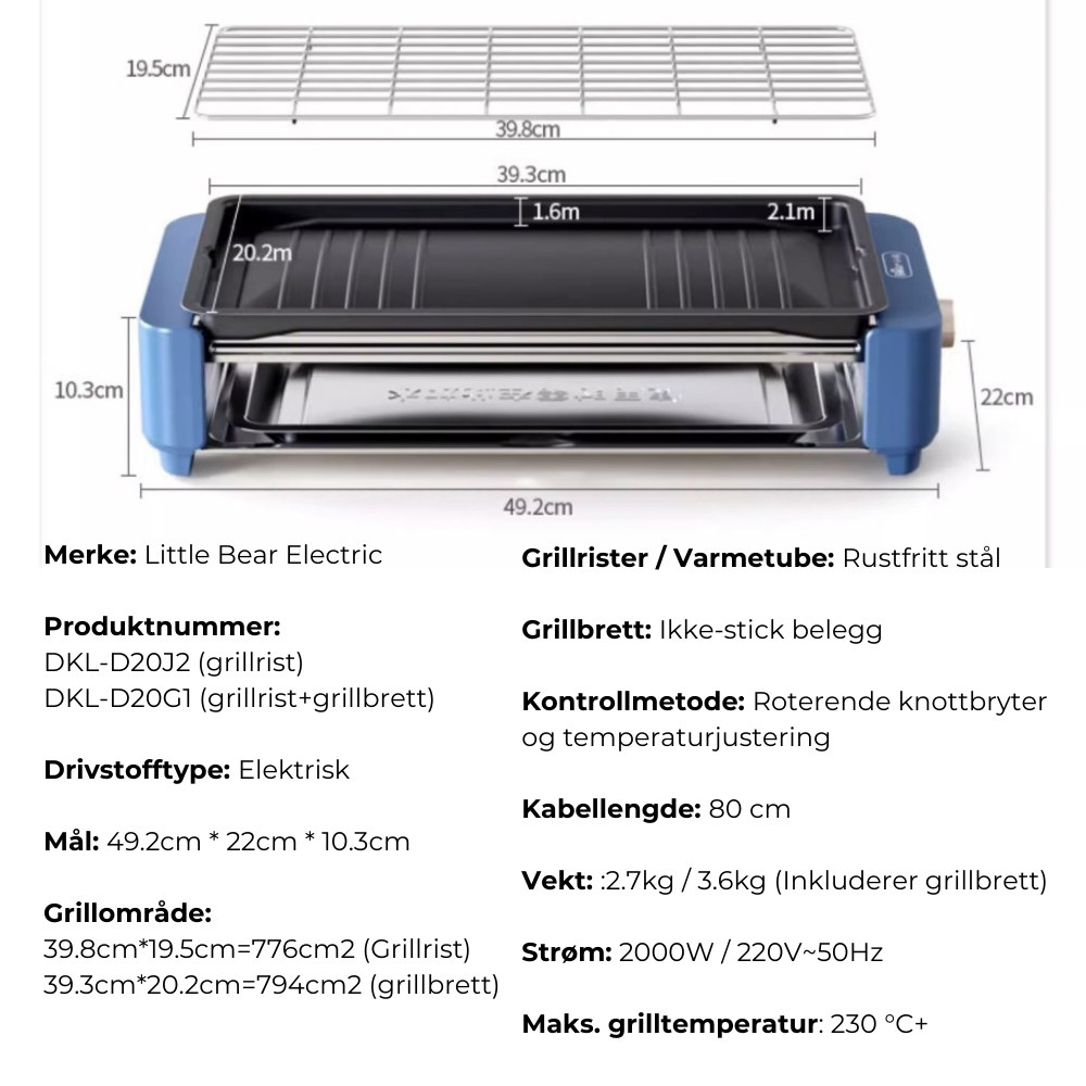 elektrisk grill, elektrisk bordgrill